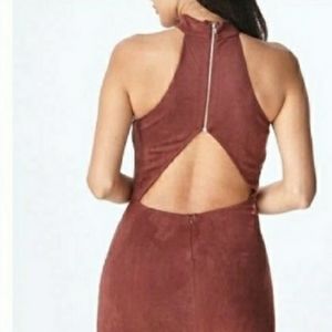 Elegant Backless Brown Dress